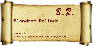 Blondner Relinda névjegykártya